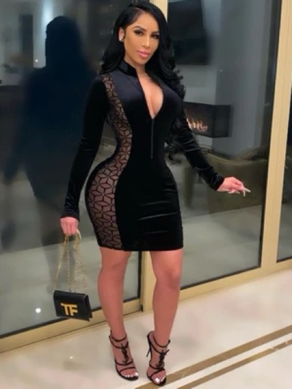 Paris Velvet Mesh Dress